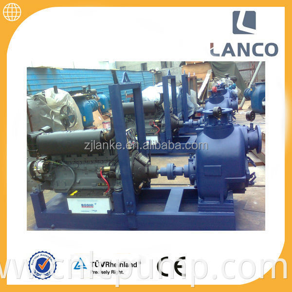 Lanco brand P 6 Inch self priming centrifugal engine trailer mounted trash pump